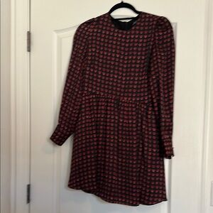 Zara Black and Red Long Sleeve Dress